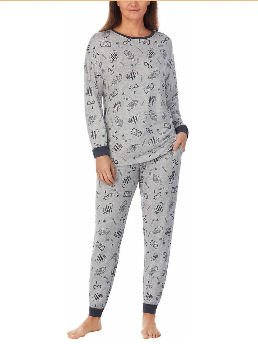Wizarding World Womens 2-Piece Cozy Pajama Set Gray, XX-Large